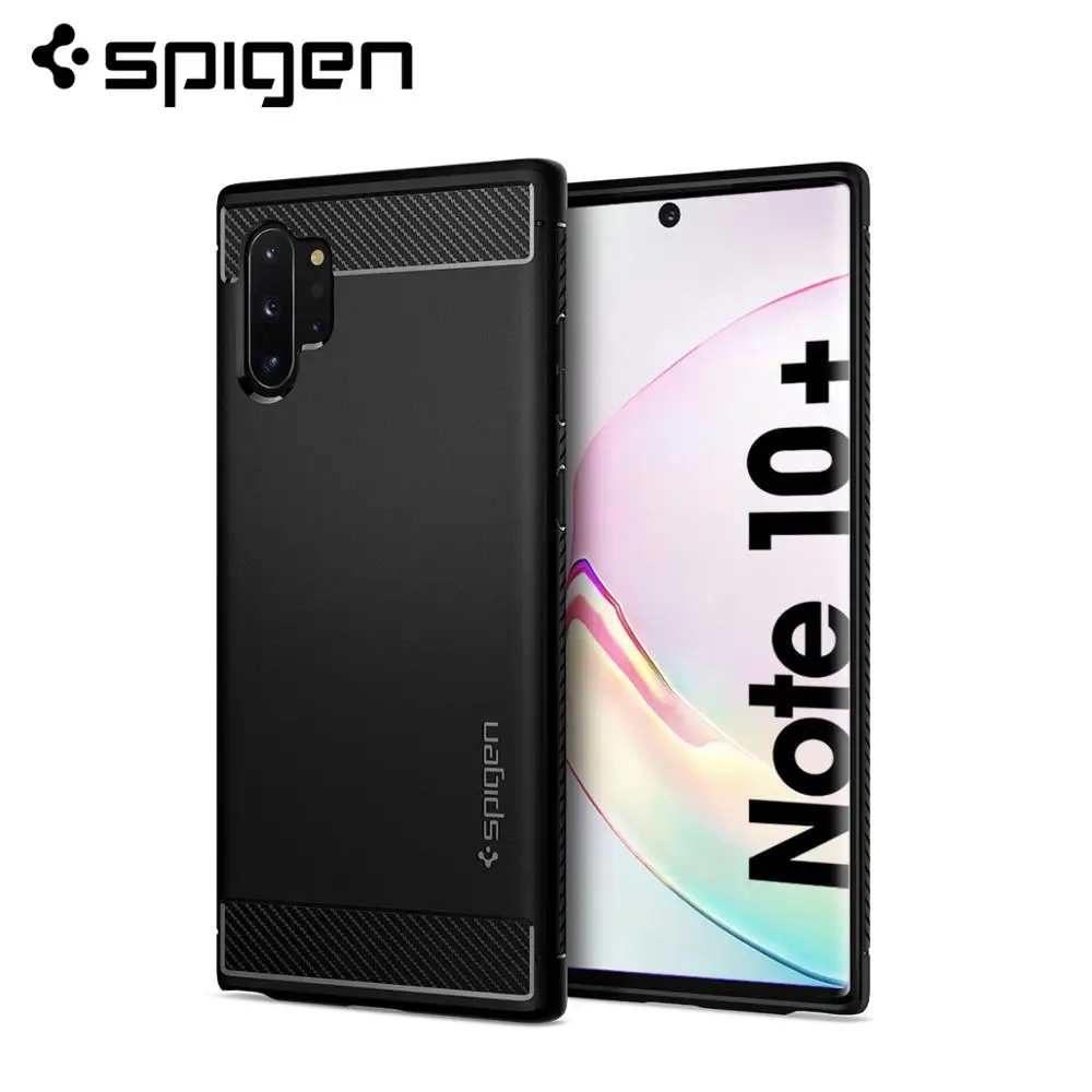 Прочный армированный чехол Spigen для Samsung Galaxy Note 10 Plus 5G матовый черный гибкий