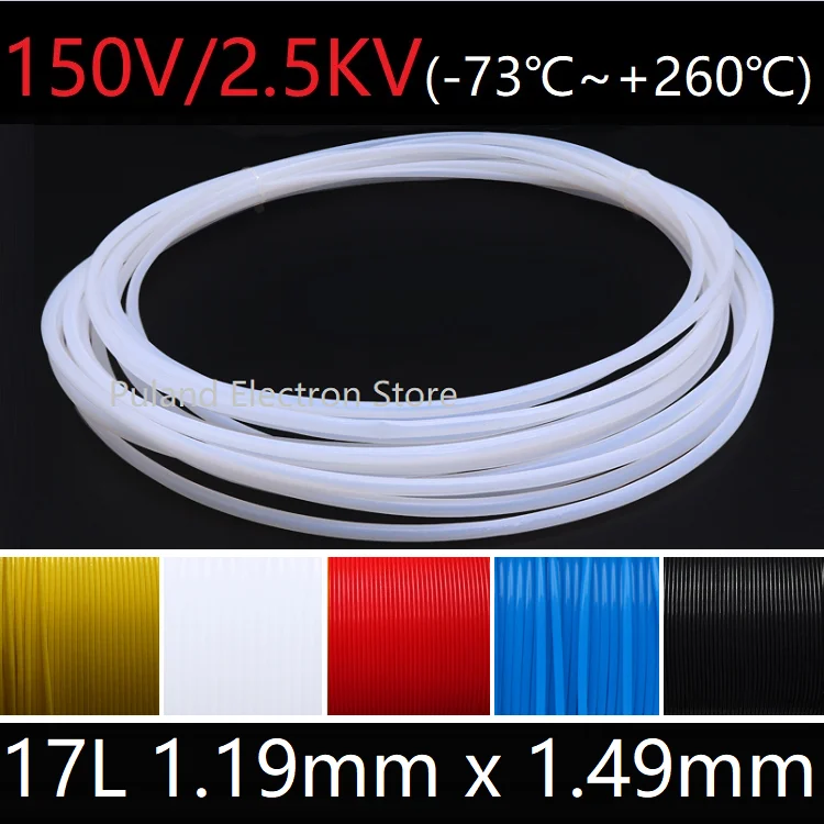 

17L Teflon Tube ID 1.19mm x 1.49mm OD Rigid PTFE Insulated Capillary Protect Pipe High Temperature Oil Resistance Colorful 150V