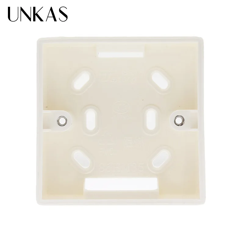 

UNKAS External Mounting Box 86mm*86mm*34mm for 86mm Standard Touch Switch and Socket Apply For Any Position of Wall Surface