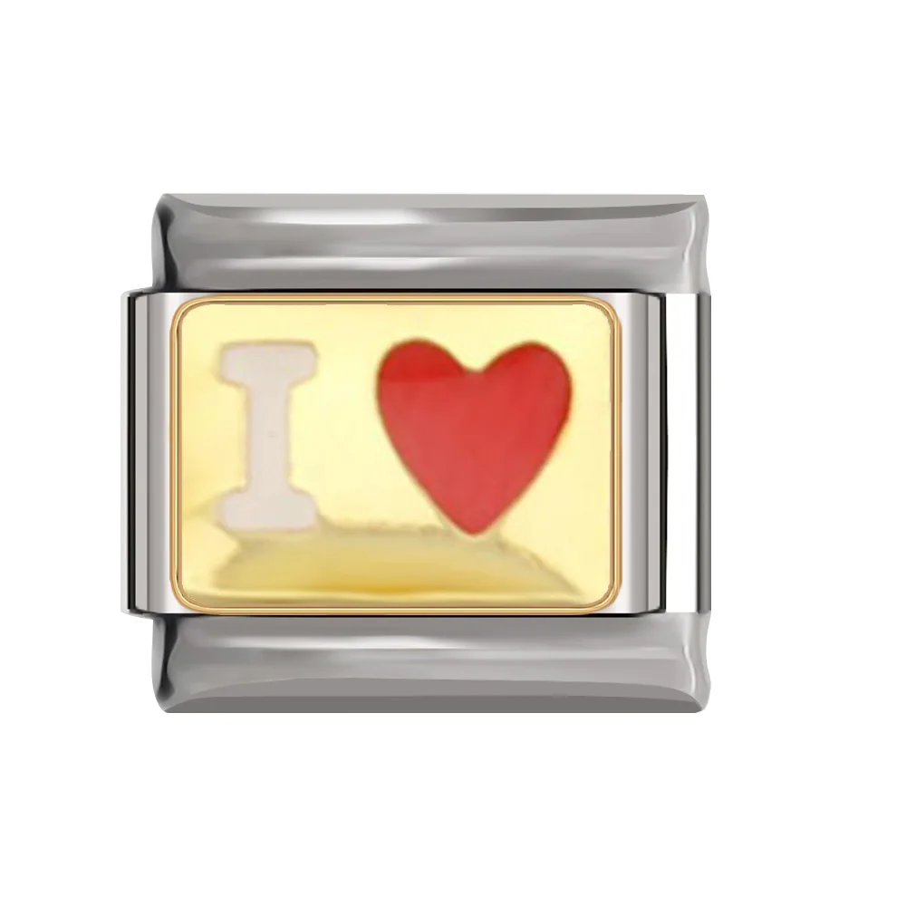 Браслет из нержавеющей стали Hapiship итальянский 9 мм с флагом I Love French Германии и