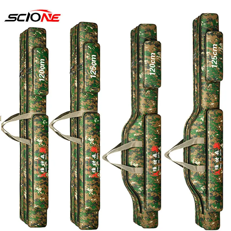 

2/3 Layer Large Fishing Bag Multifunctional Waterproof Wear-Resistant Outdoors Fishing Rod Gear Reel Line Storage Bag X439G