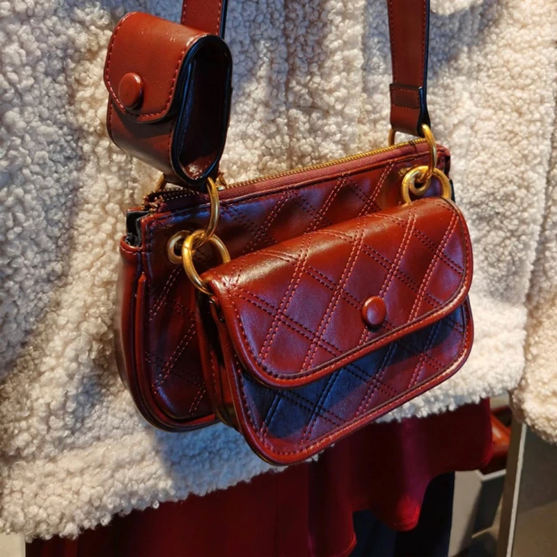 

2020 spring new ladies buns mother bag ur CD three-in-one mahjong bag diagonal diagonal rhombus chain stray bag