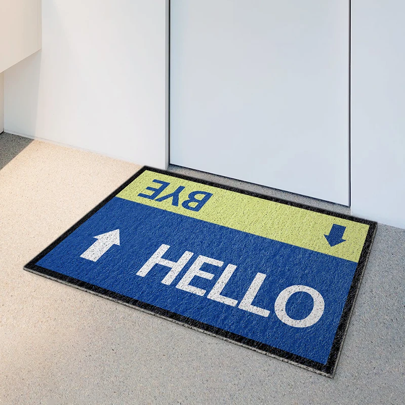 Doormat Hello Outdoors and Indoors, Non-Slip Dirt-Proof Doormat