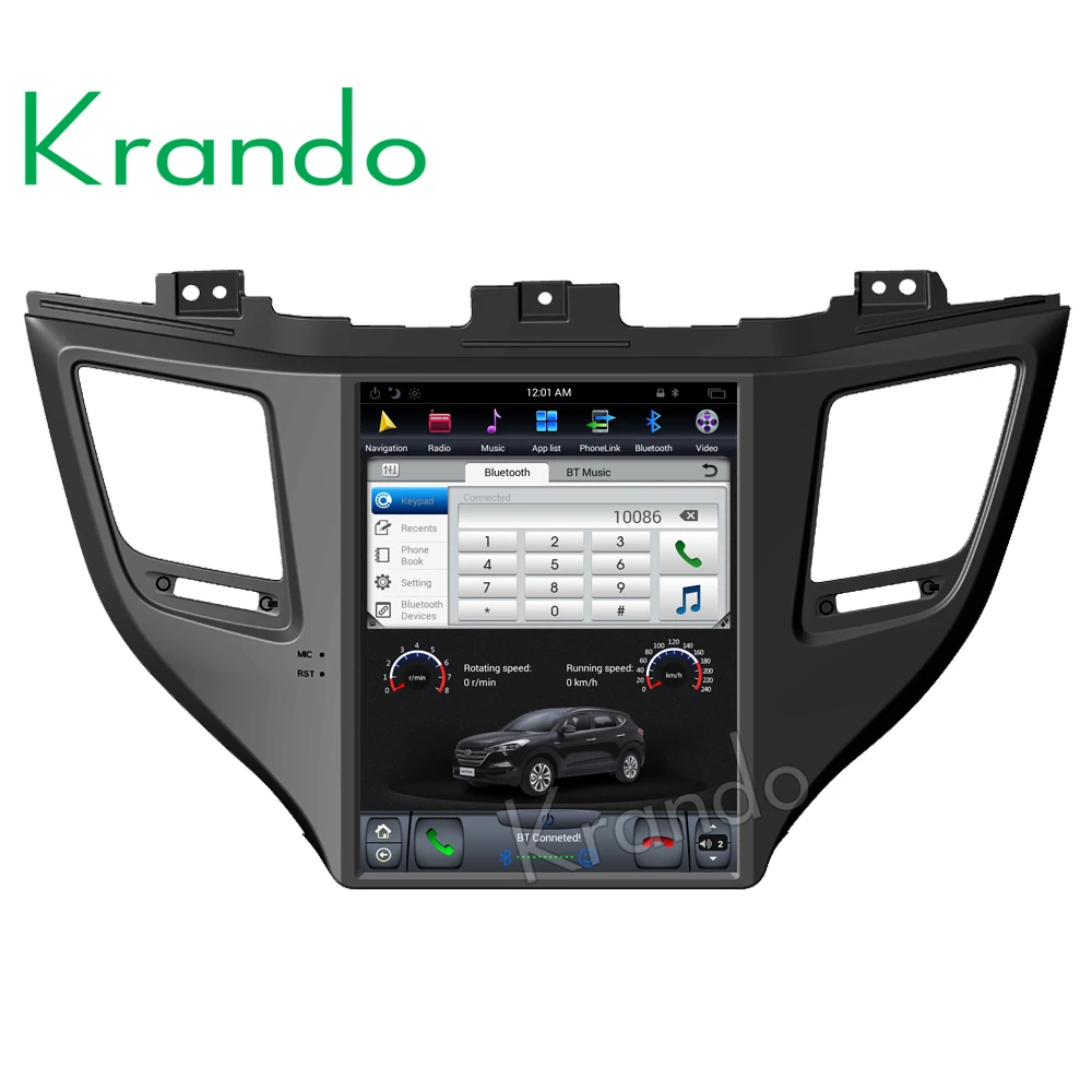 Автомобильный радиоплеер Krando на платформе Android 8 1 с вертикальным экраном 12 дюйма 4