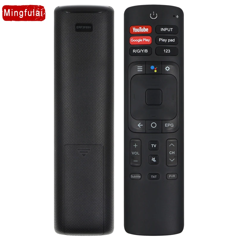 Mingfulai VU HISENSE LCD 스마트 TV 리모컨, 4K UHD, ERF3F69V, ERF3I69V, 유튜브 구글 플레이 애플리케이션, , 신제품