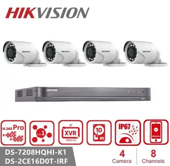 

Hikvision 2MP Night Vision CCTV Kit Outdoor Video Surveillance System 8CH DVR 4PCS Security Camera Set DS-2CE16D0T-IRF
