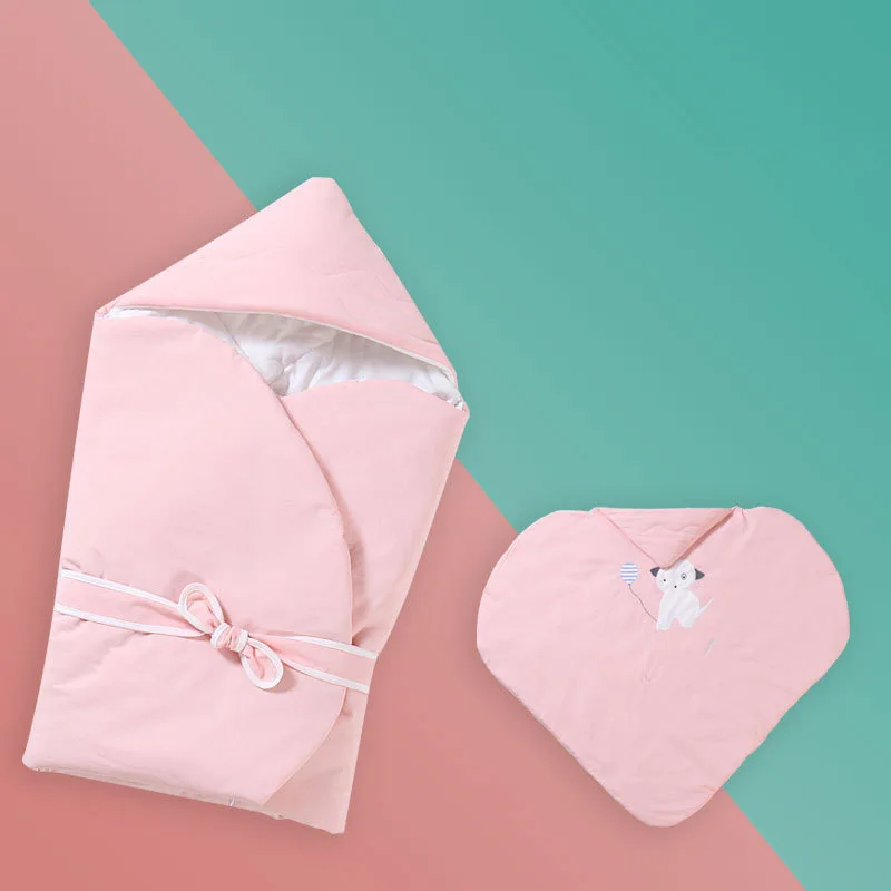 Противогрязные милые детские спальные разноцветные спальные мешки для новорожденных 100*100 см, детские пеленки для зимнего одеяла - Цвет: Розовый