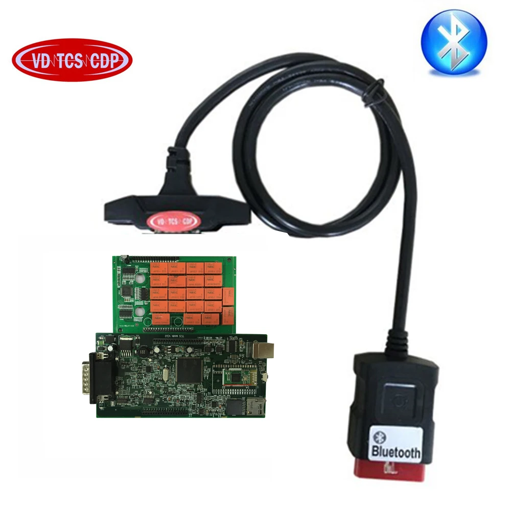 Полный комплект кабелей для автомобиля грузовика нового vci vd ds150e cdp с Bluetooth 2016.R0
