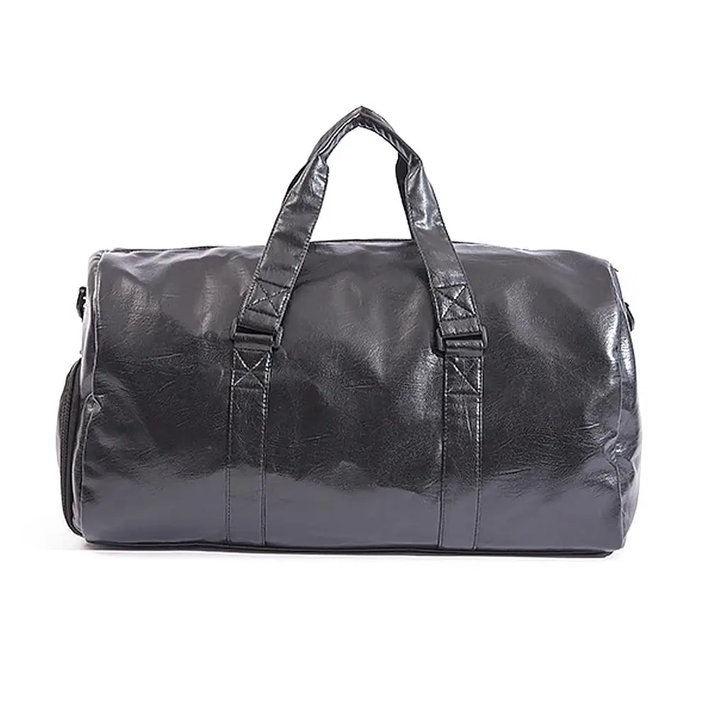 

Men PU Leather Travel Fitness Duffle Bag Training Sport Pouch Shoulder Portable Luggage Organizer Tote Suit Storage Weekend Bags