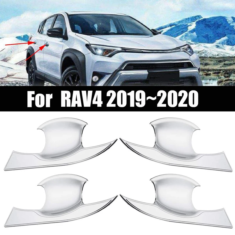 4 шт. хромированная дверная ручка Чаша крышка украшения для Toyota RAV4