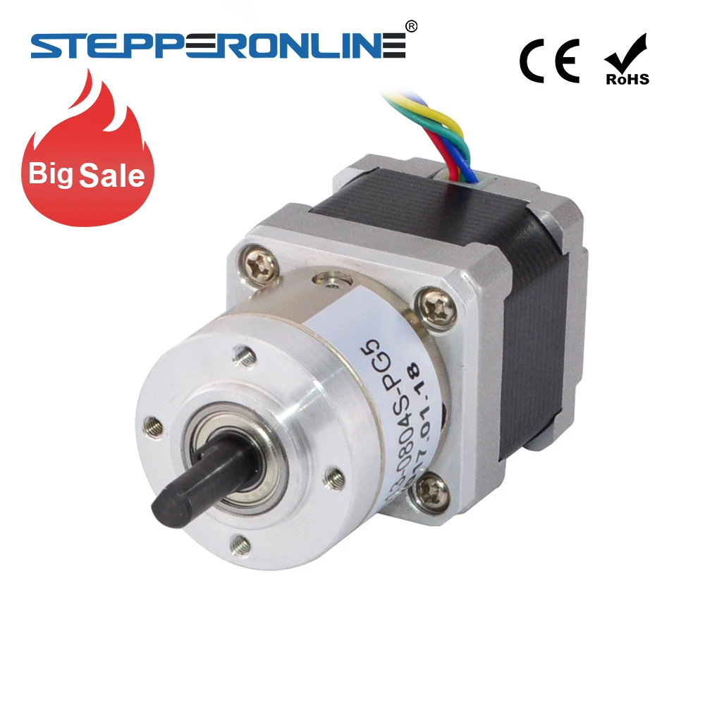 

Nema 14 Stepper Motor w/ 5:1 Planetary Gearbox 0.8A L=33mm for CNC 3D Printer