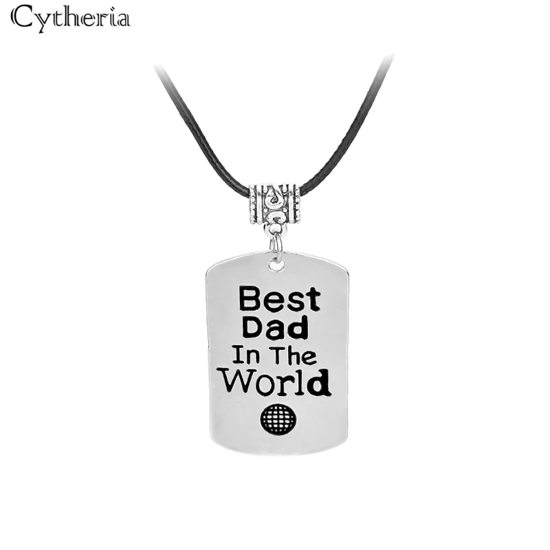 Best Dad In The World Necklaces Pendants Dog Tag Letter Fathers Day