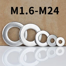 

Flat Plain Round Washer Flat Gasket Sealing Ring 304 Stainless Steel M1.6 M2 M3 M4 M5 M6 M8 M10 M12 M14 M16 M18 M20 M22 M24