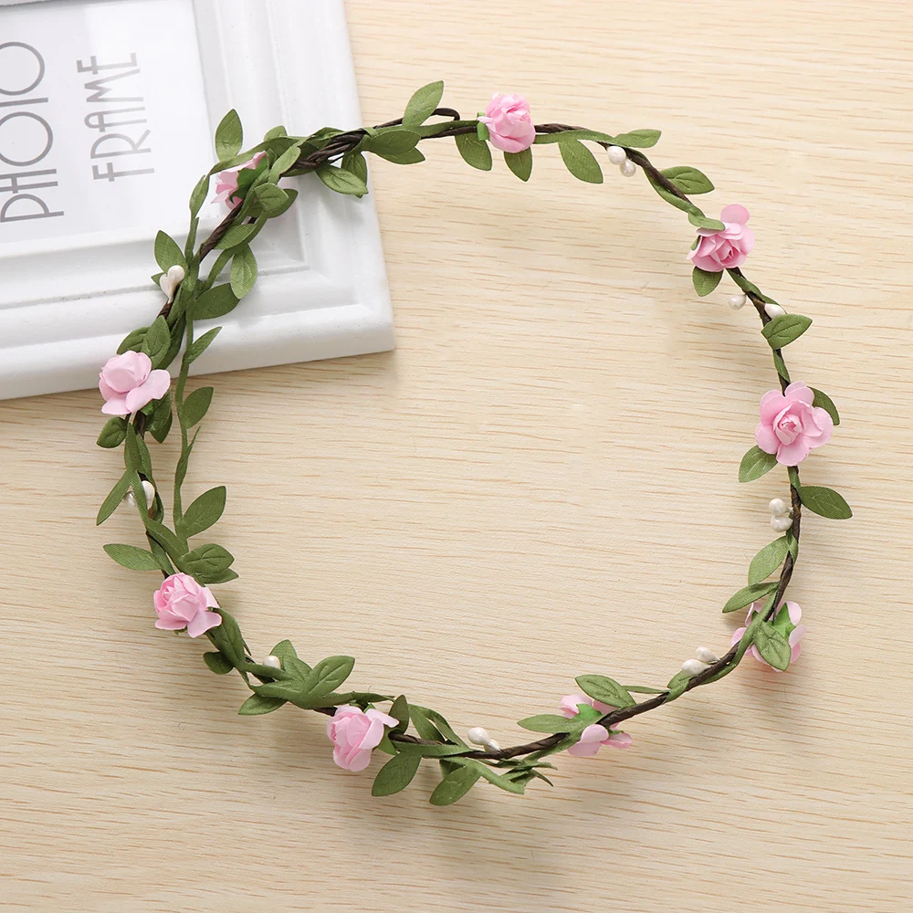 1PC Bohemian Style Bridesmaid Garland Adjustable Bride Flower Headbands Cute Women Headdress Hairdressing Decoration Tools
