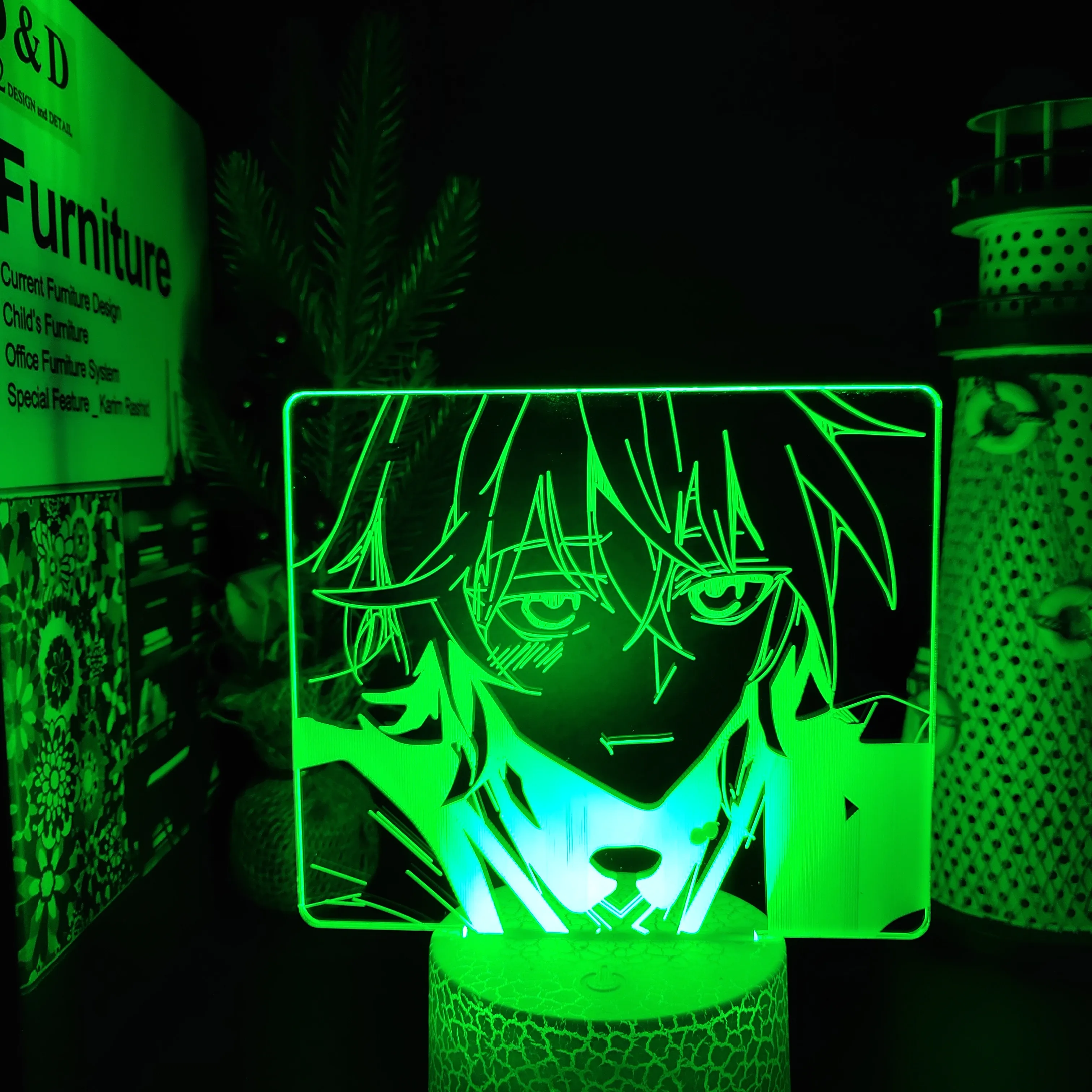 Seraph of The End Mikaela Hyakuya 3D Аниме иллюзия Лампа USB светодиодный ночсветильник спальня