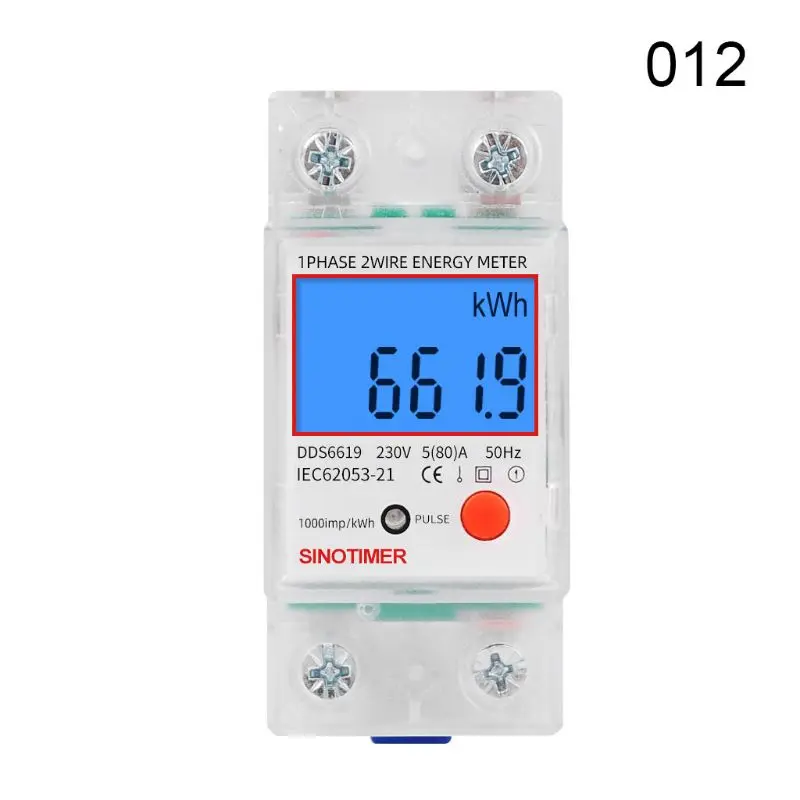 

DDS6619 Rail LCD Digital Backlight Single Phase Energy Meter Multifunction kWh Power Consumption Wattmeter Electronic