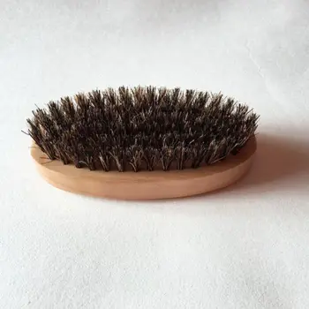 Men Boar Hair Bristle Beard Mustache Brush Military Hard Round Wood Handle Personal Cleaning Care New Arrival 3