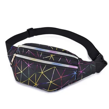 

2020 Holographic Waist Bags Women Pink Silver Fanny Pack Female Belt Bag Black Geometric Waist Packs Laser Chest Phone Pouch