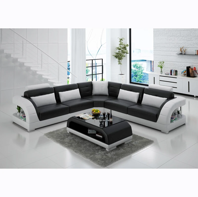 Самый дешевый L форма Мебель для гостиной современный кожаный диван