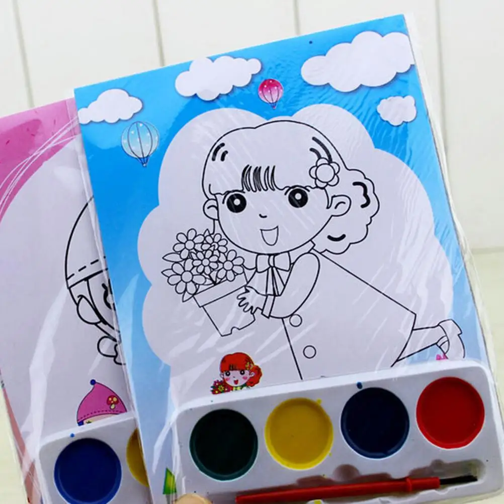 1pc 4 Colors DIY Watercolor Painting Set Kids Educational Drawing Toy Stimulate Children