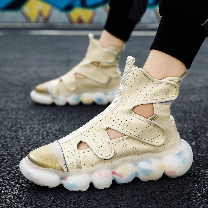 Fashion Men's Sandals Summer Soft Sandals High Quality Microfiber Leather Sandals Outdoor Antiskid Damping Men Roman Sandals