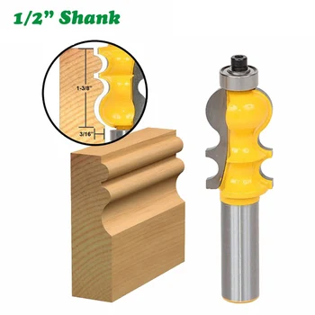 

1PC 1/2" 12.7MM Shank Milling Cutter Wood Carving Casing & Base Molding Router Bit Special Moulding Bit Line Woodworking Cutter