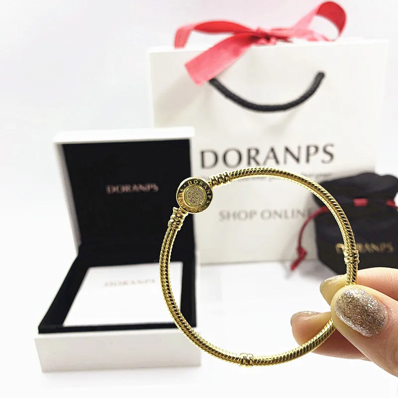 Online 2020 Edlen Schmuck DORANPS 100% 925 perlen charme armband frauen ketten armband Schmuck Machen