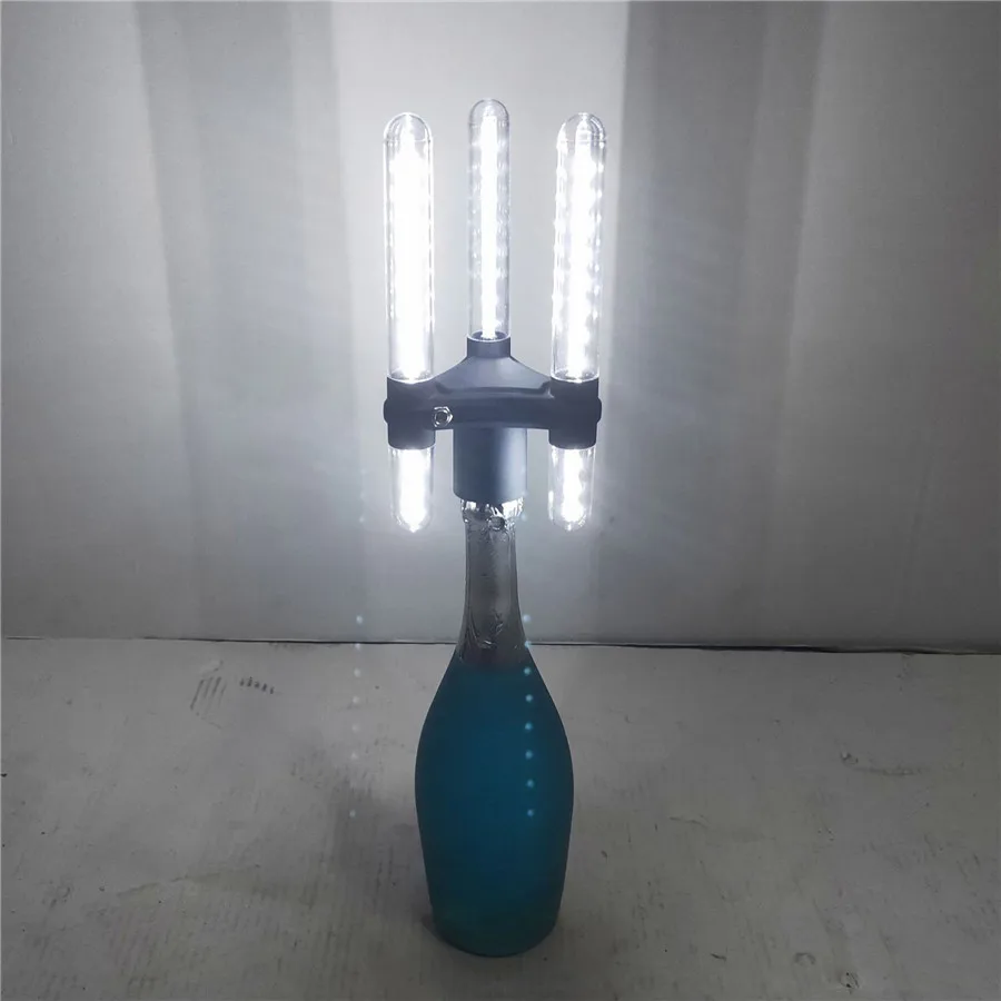 3 Head Rechargeable LED Strobe Baton Champagne Bottle Flashing Stick Wedding Party KTV Bar Club Decor
