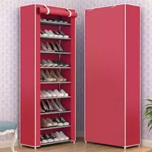 Шкаф для обуви, домашняя многослойная простая полка для обуви, стеллаж для хранения обуви, органайзер для обуви, может свободно разбирать шкаф для обуви - Цвет: Red wine 9grid