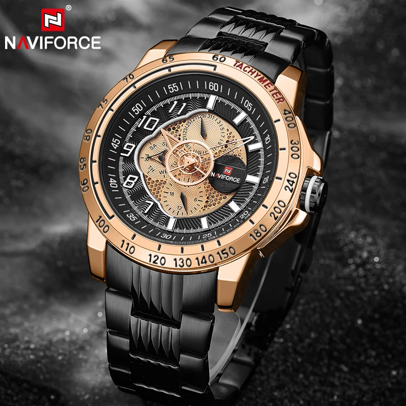 Топ Элитный бренд NAVIFORCE для мужчин s часы нержавеющая сталь для мужчин бизнес Повседневное платье наручные часы водонепроницаемый часы Relogio Masculino