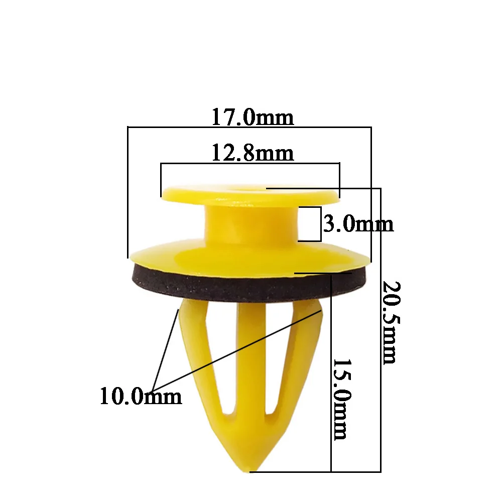 Универсальный 10 мм Автомобильный бампер зажимы Крепеж заклепки для BMW F10 Ford Focus Fiesta VW Polo Passat KIA Rio Ceed Sportage Mazda Cx-5