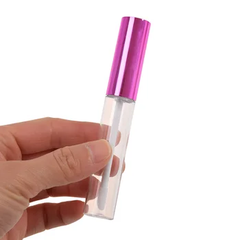 

1PCS 10ML Empty Lip Gloss Containers Tube Silver Lid & Brush Tip Applicator Wand Lip Balm Bottle for DIY Lip Refillable Makeup