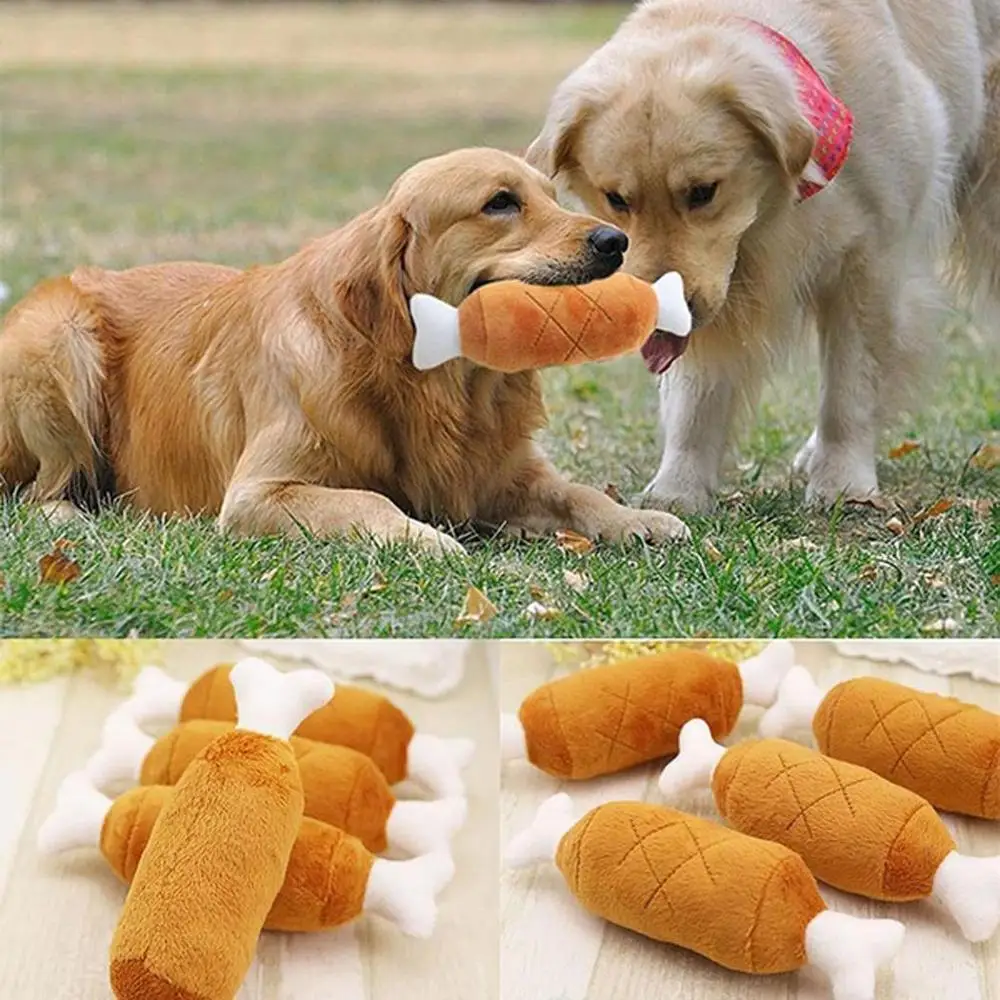 

Patchwork Leg Garden Home Toy Chicken Outdoor Pet Dog Toys Chewing Cat dog Bone etc Squeaker Sound Cat Dog Shape Plush