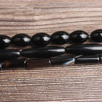 

Lan Li fashion natural Jewelry black onyx stones loose beads DIY woman bracelet necklace ear stud and accessories