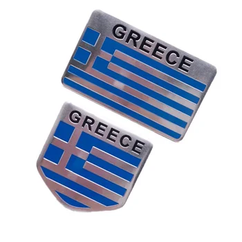 

Aluminium Alloy Greece Flag Car Emblem Badge Decorations GREECE Flags Car Fender Exterior Sticker Decal Accessories