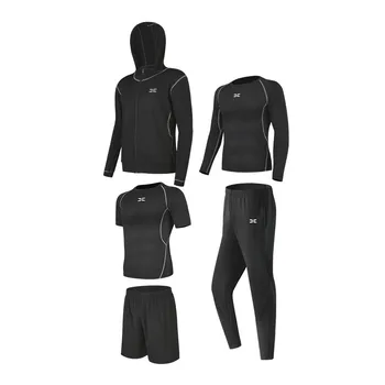 

2020 Sports Set Men's Casual Loose-Fit Gymnastic Pants Hooded Running Sports Jackets Outdoor Morning Run Three-piece Set