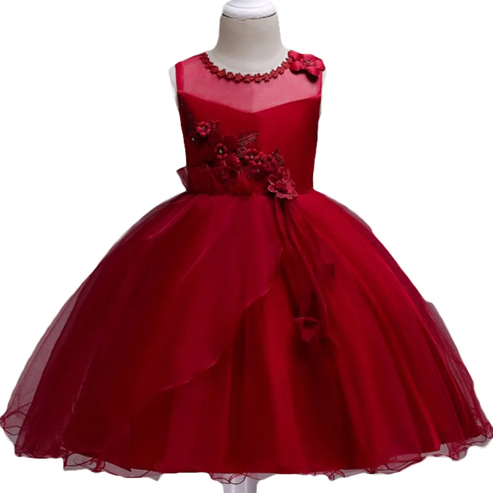 От 3 до 15 лет; вечерние платья для подростков; Новинка; платье с жемчужными лепестками для девочек; свадебное платье с цветочным узором для девочек; детское Сетчатое платье принцессы без рукавов для торжеств