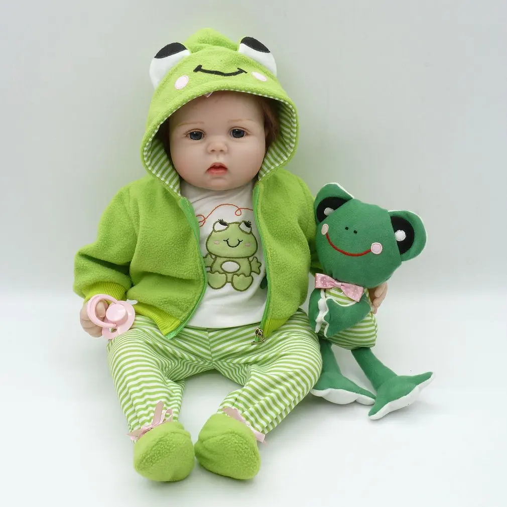 

55/56cm Cloth Body Silicone Vinyl Baby Doll Babe Reborn Baby Doll Toy Playmate Gift Safe Handmade babydoll Gifts boneca reborn