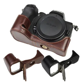 

Protective Genuine Leather Camera Case For Nikon Z50 Z-50 Half Body Skin Cover With Battery Opening