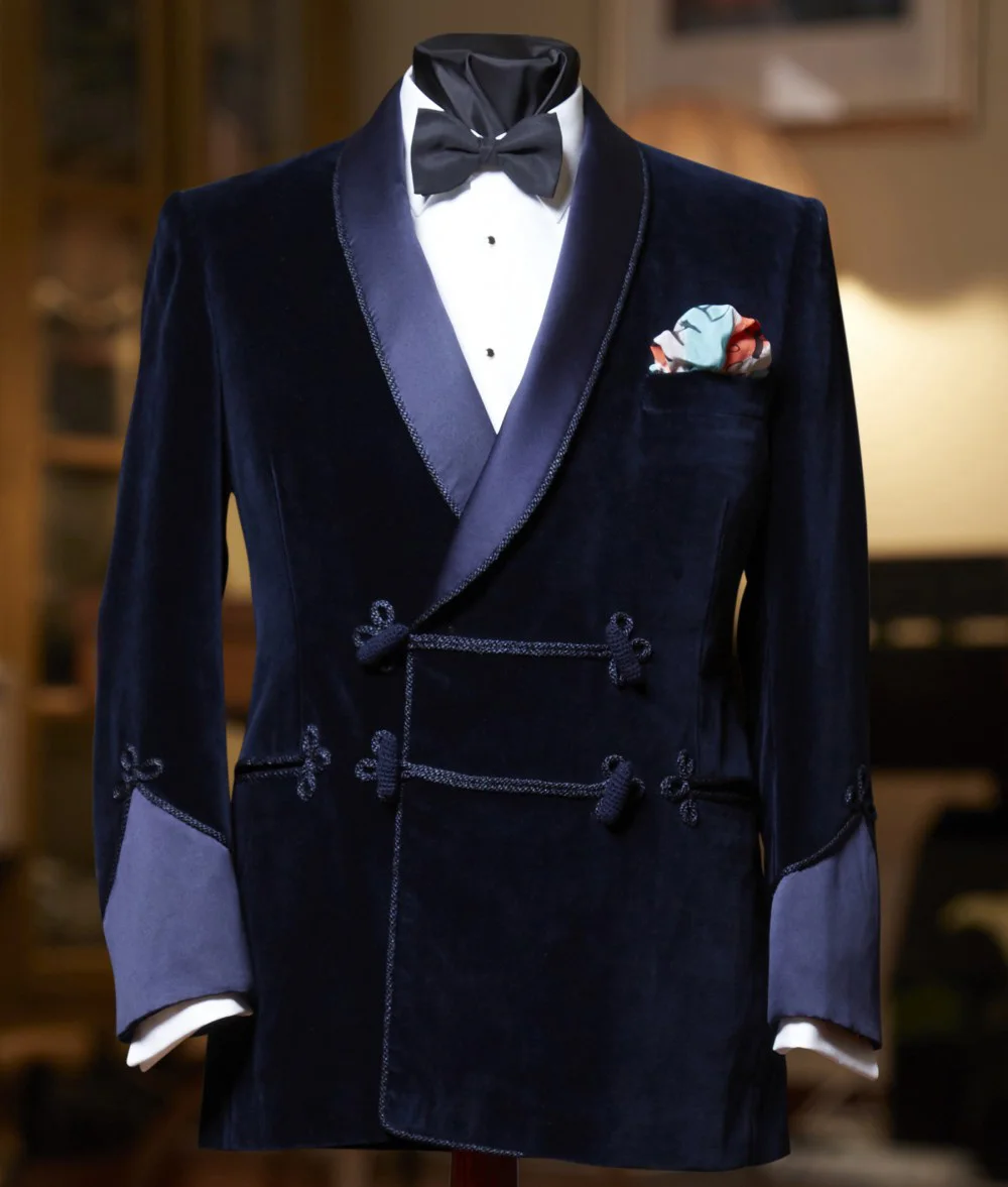 Дизайнерский бордовый бархатный мужской пиджак с пуговица в виде китайского узла, приталенный смокинг на заказ, блейзер, костюмы для жениха на выпускной, 1 шт. пальто - Цвет: same as image