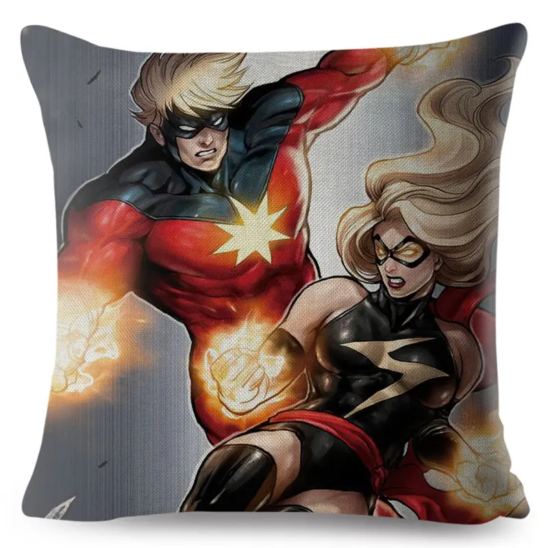 Мультяшная Подушка Marvel Супермен, человек паук Человек железная подушка в мужском стиле Чехол Декор Америка аниме Мститель наволочка для дивана - Цвет: 19