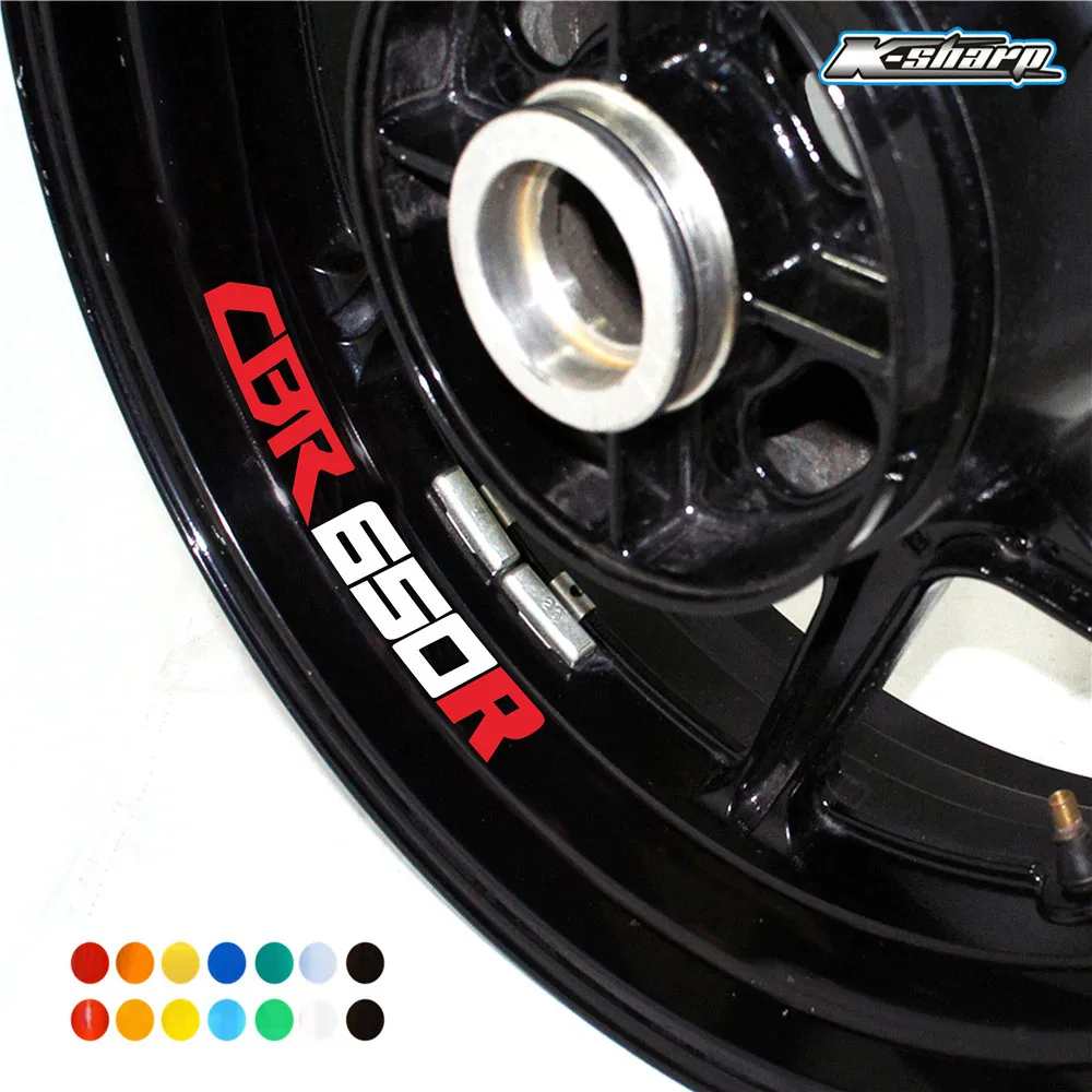 Стиль мотоцикла ступицы колеса шины наклейки мото аксессуары декоративный логотип наклейки для Honda CBR650R cbr 650r - Цвет: 1