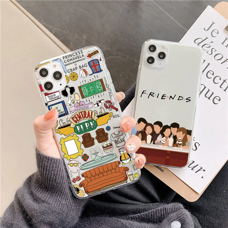 Чехол для телефона Central Perk Friends iPhone 13 12 11 Pro Max X XR XS 7 8 Plus симпатичный прозрачный