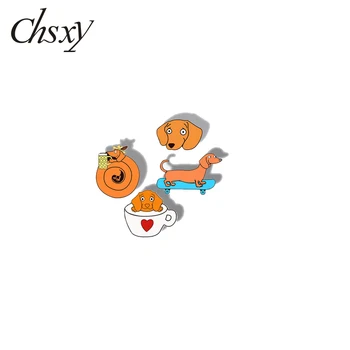 

CHSXY New Cute Cool Dachshund Epoxy Brooch Pin Acrylic Lapel Pins Cartoon Animal Dog Badges Decoration on Backpack Denim Jackets