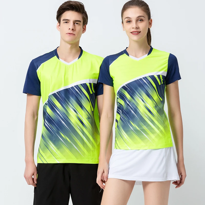 New summer badminton wear sportswear quick-drying breathable men and women short-sleeved tennis table tennis clothing group purchase_01