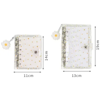 

Kawaii Little Daisy A6/A7 Soft Shell PVC Transparent Literary Binder Journal Accessories Cute Student Stationery School Supplies
