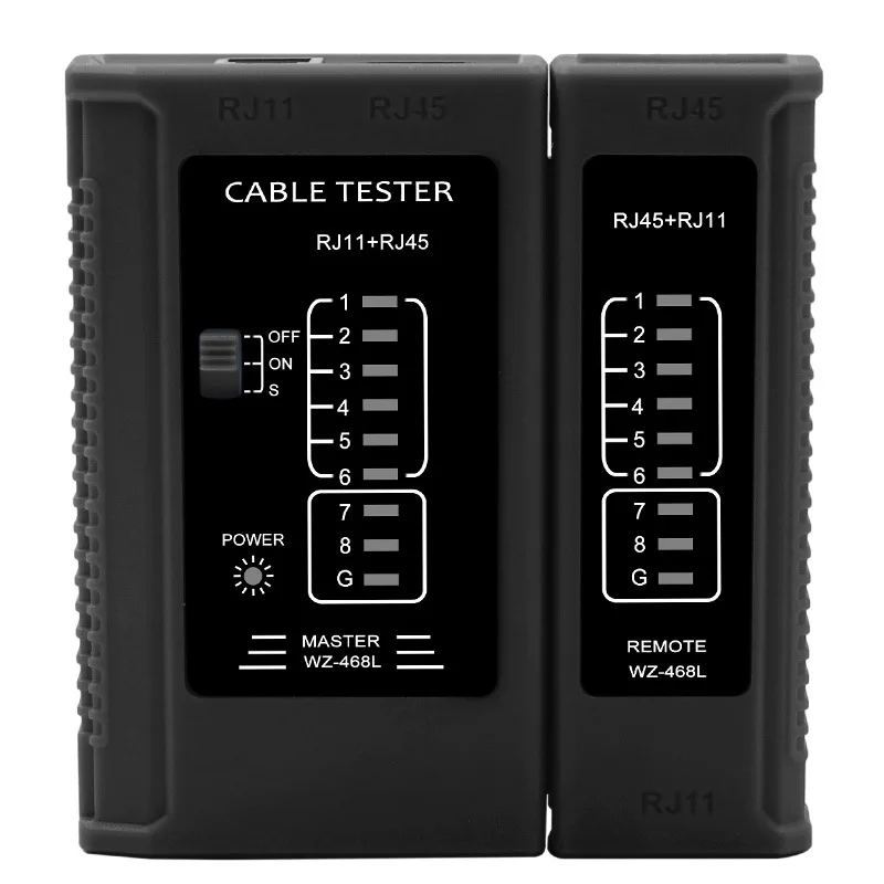 Профессиональный сетевой кабель тестовый er RJ45 RJ11 RJ12 CAT5 UTP LAN кабель тестовый er детектор дистанционного тестирования Инструменты сетевое оборудование - Цвет: Black