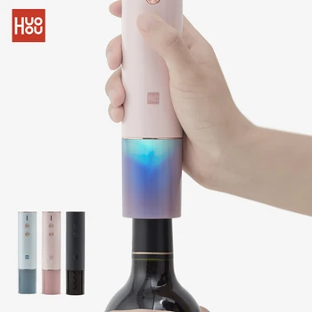 

The New Huohou Mini Automatic Red Wine Bottle Opener USB Charging Electric Corkscrew Foil Cutter Cork Out Tool Kitchen Gadgets