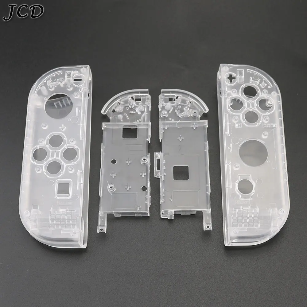 JCD для nintendo Switch NX Joy-Con контроллер левый и правый корпус чехол с пластиковой батареей средняя рамка, кнопка L R - Цвет: clear