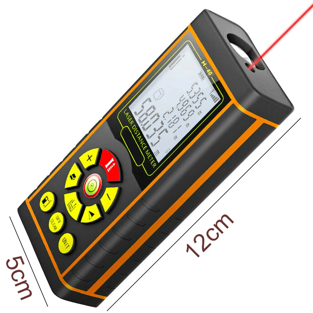 Battery LCD Digital Laser Rangefinder 40m/1mm Distance Area Volume Range Finder Construction Decoration Measure Tool Battery LCD Digital Laser Rangefinder 40m/1mm Distance Area Volume Range Finder Construction Decoration Measure Tool